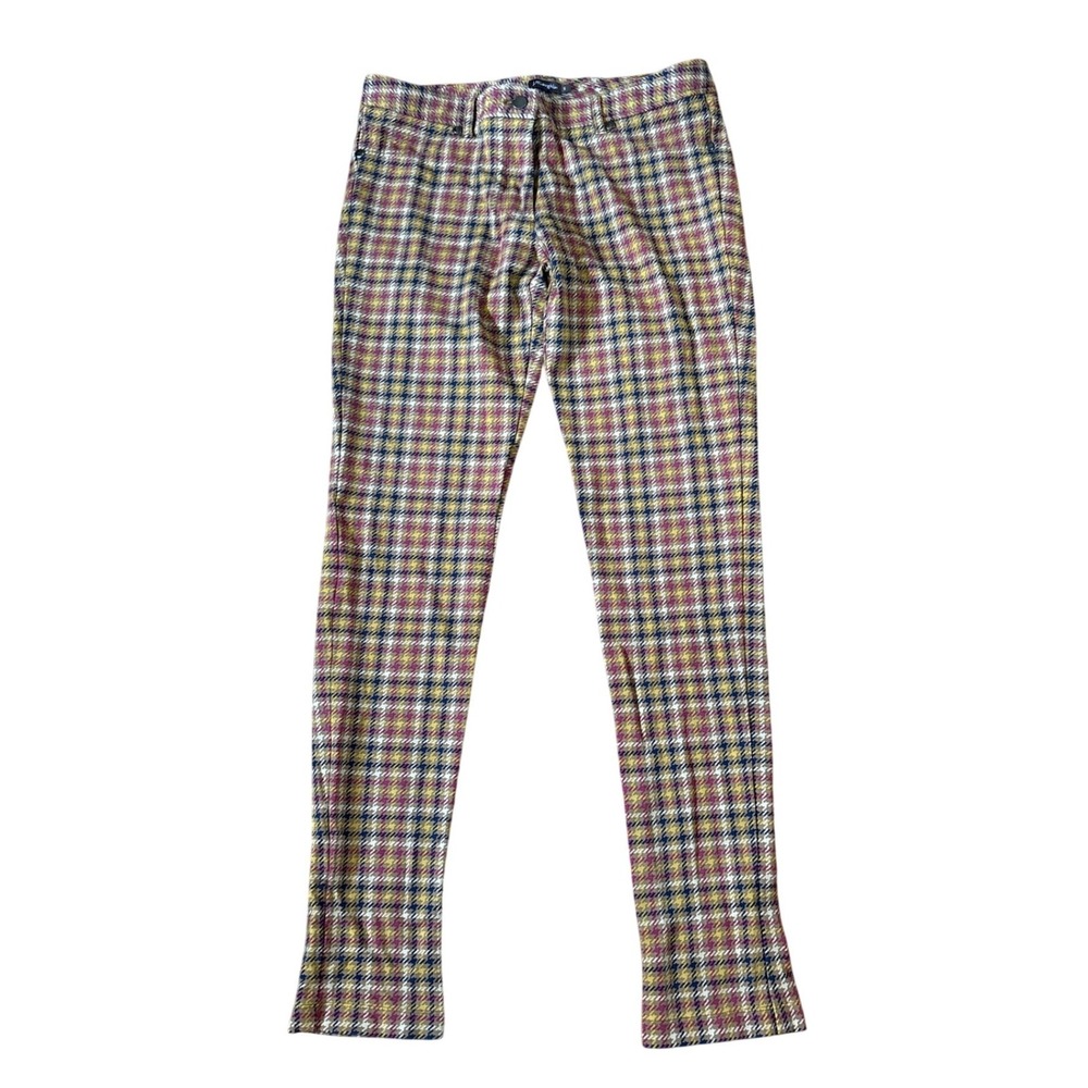J.McLaughlin Pants Women‎ Multicolor Plaid Preppy Slim Trousers SIZE 6